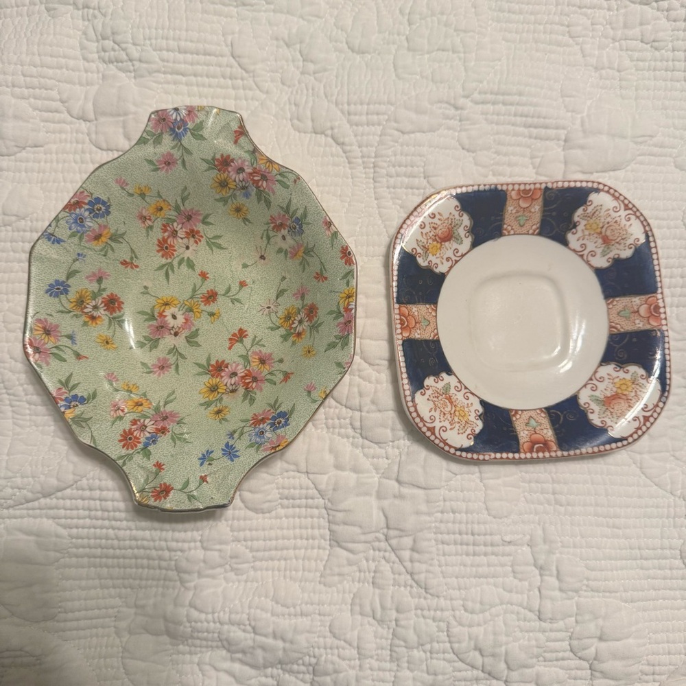 Vintage English Ceramic Trinket Dishes. Cottagecore Decor